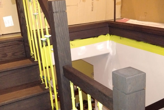 custom home handrail refinishing